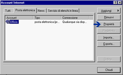 Videata di esempio per lanciare Outlook Express - step 2